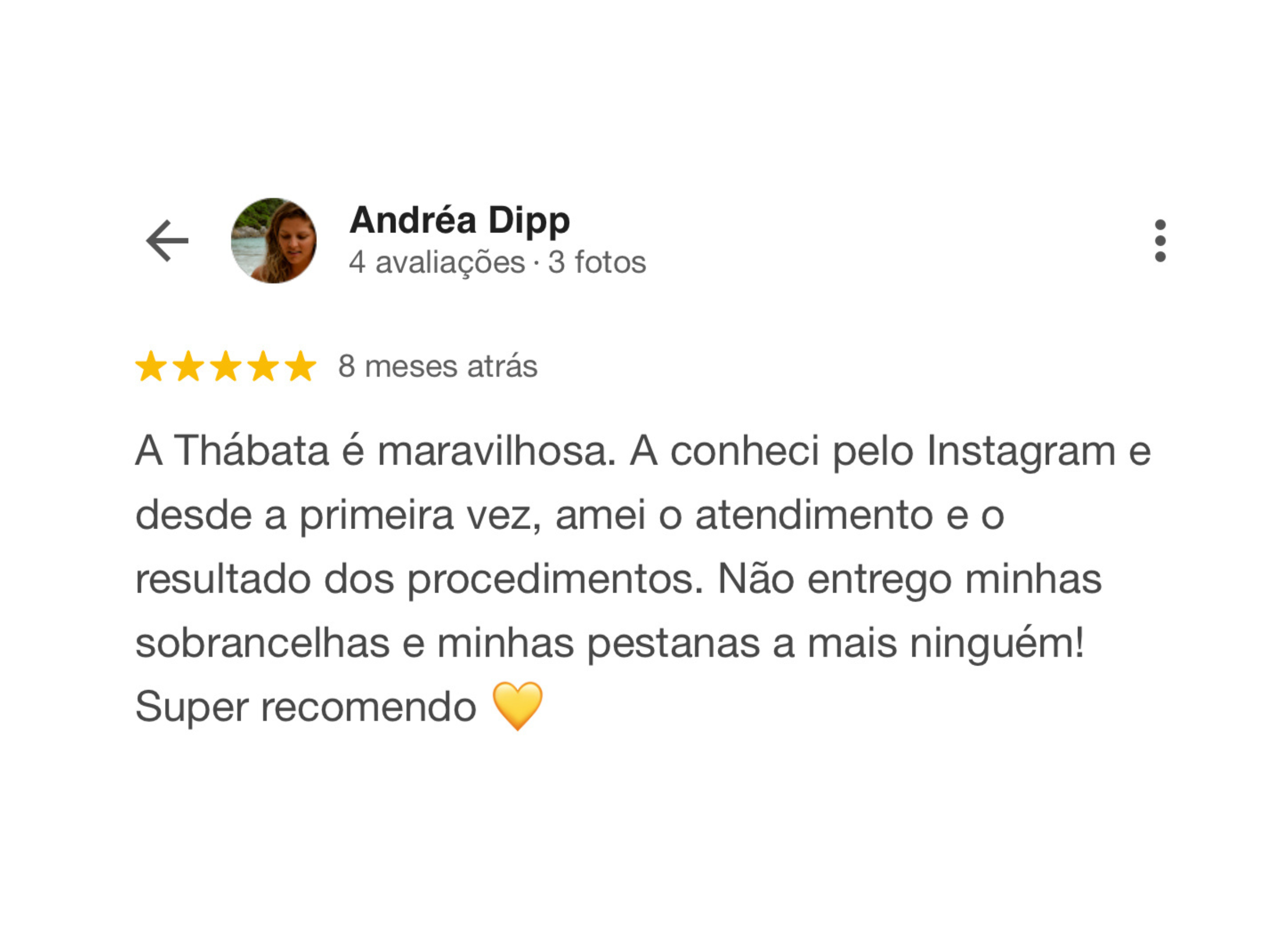 Avaliação de cliente no Google — 5 estrelas