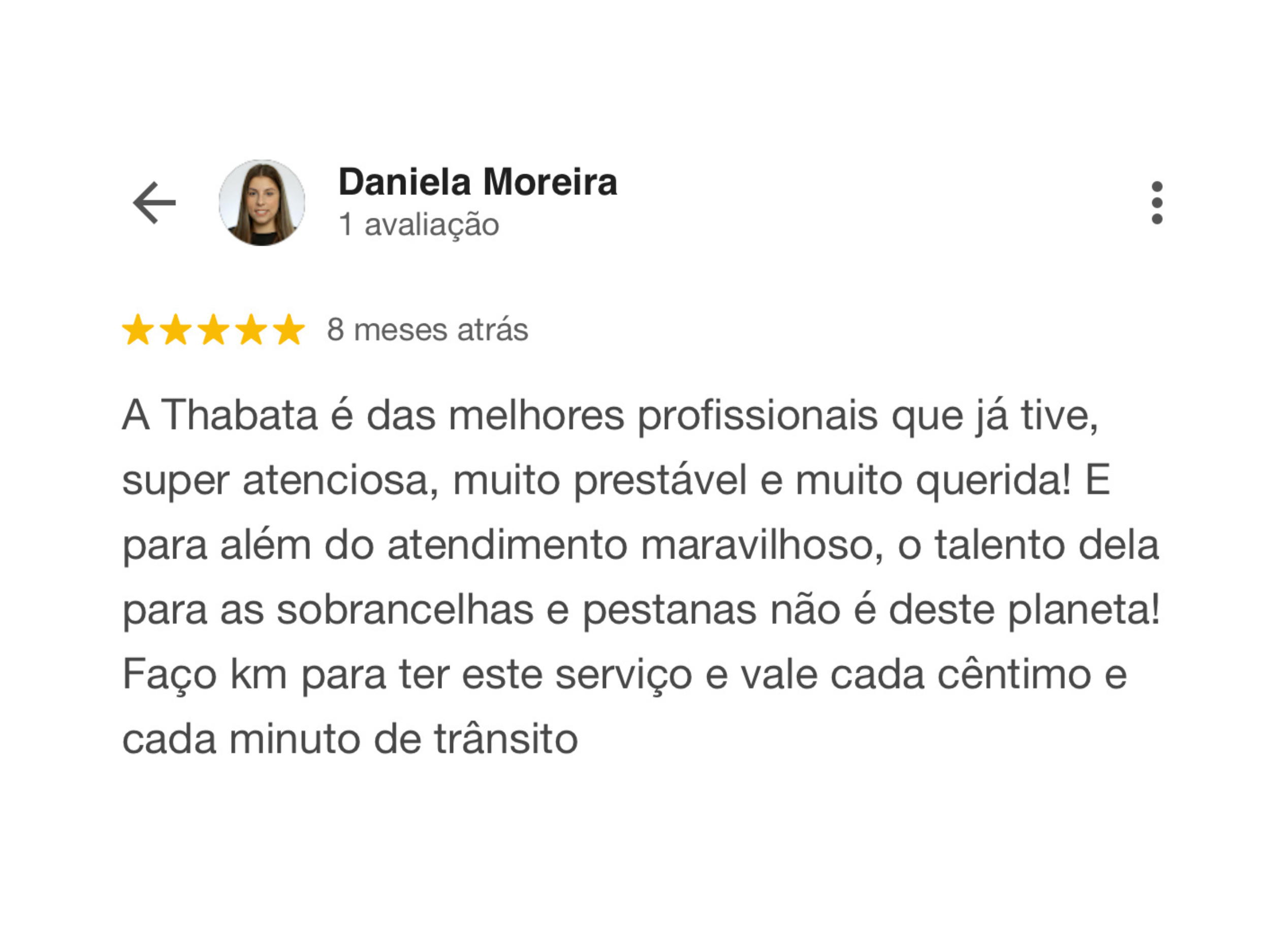 Depoimento de cliente no Google