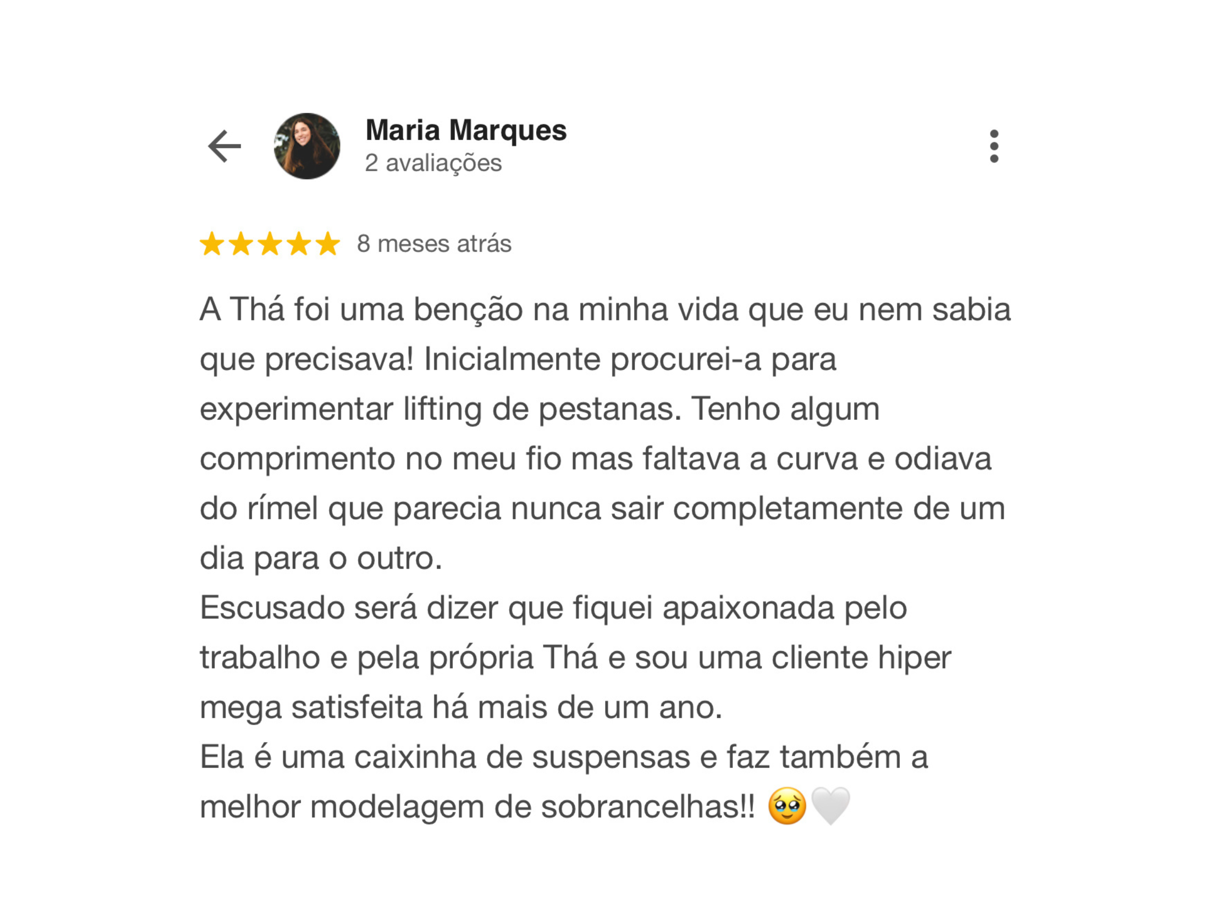Feedback de cliente no Google